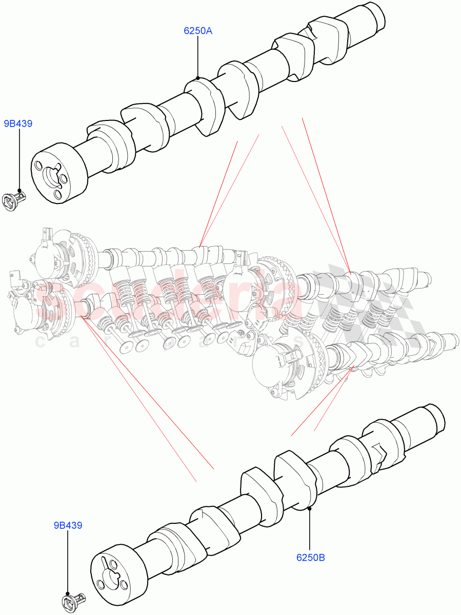 Camshaft (Nitra Plant Build) (3.0L DOHC GDI SC V6 PETROL) ((V) FROMK2000001) of Land Rover Land Rover Discovery 5 (2017+) [3.0 DOHC GDI SC V6 Petrol]