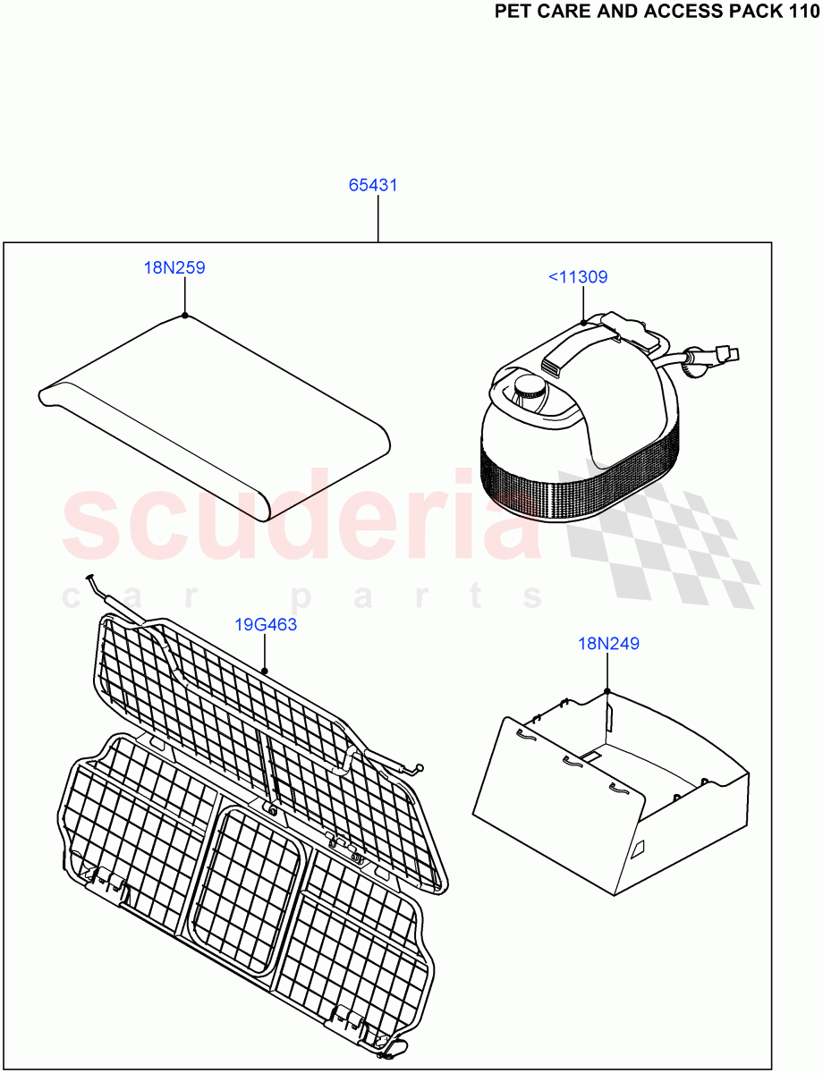 Accessory Pack(Pet Care And Access Pack 110: Virtual Part Order Number VPLEPET002)(Standard Wheelbase) of Land Rover Land Rover Defender (2020+) [2.0 Turbo Diesel]