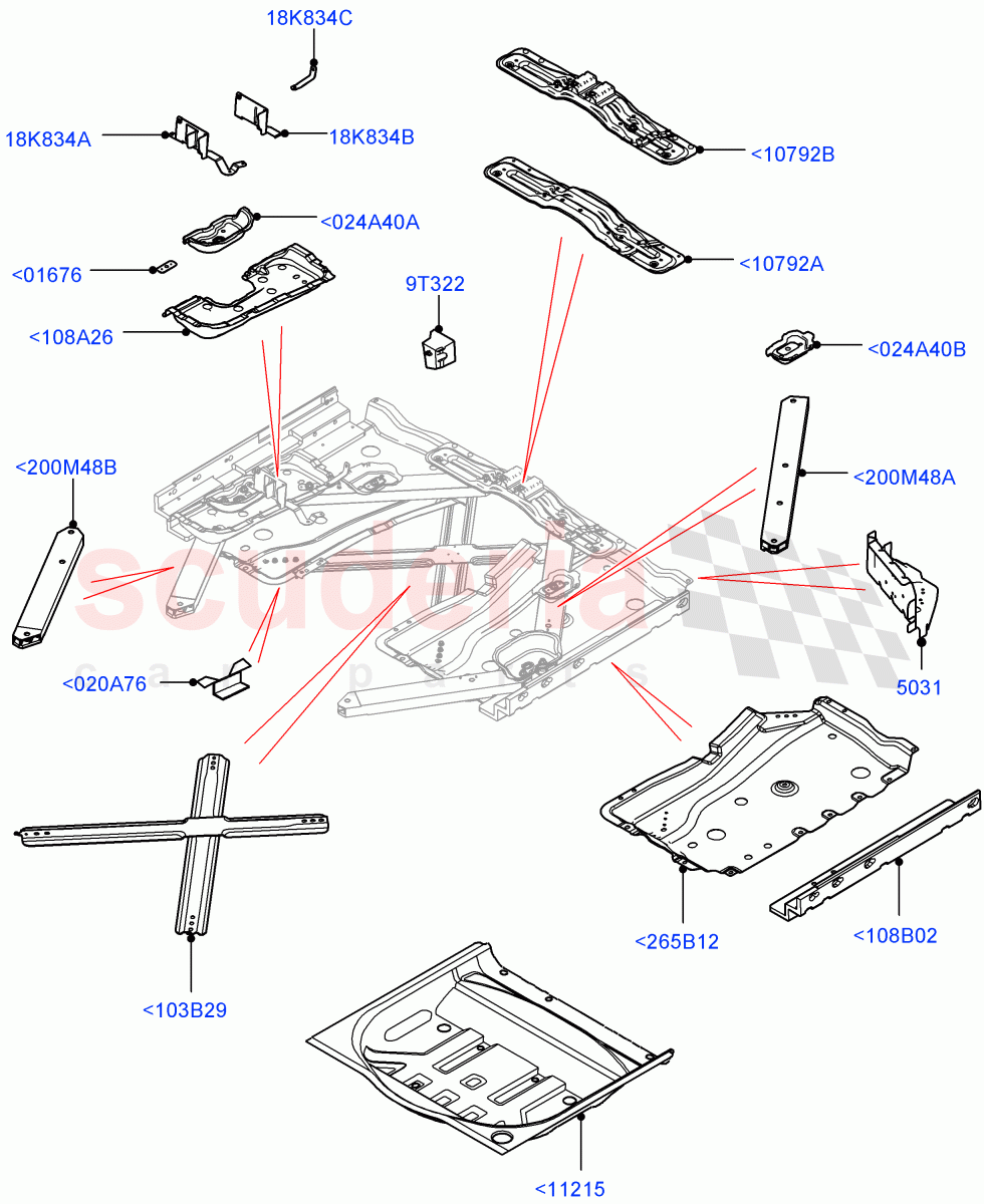 Floor Pan - Centre And Rear(2 Door Convertible,Halewood (UK))((V)FROMGH125984) of Land Rover Land Rover Range Rover Evoque (2012-2018) [2.0 Turbo Diesel]