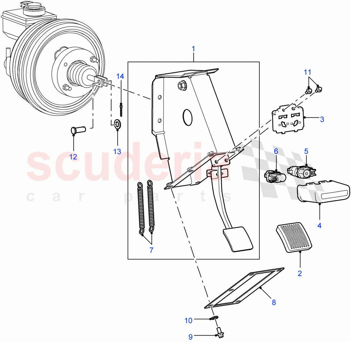 Brake Pedal((V)FROM7A000001) of Land Rover Land Rover Defender (2007-2016)