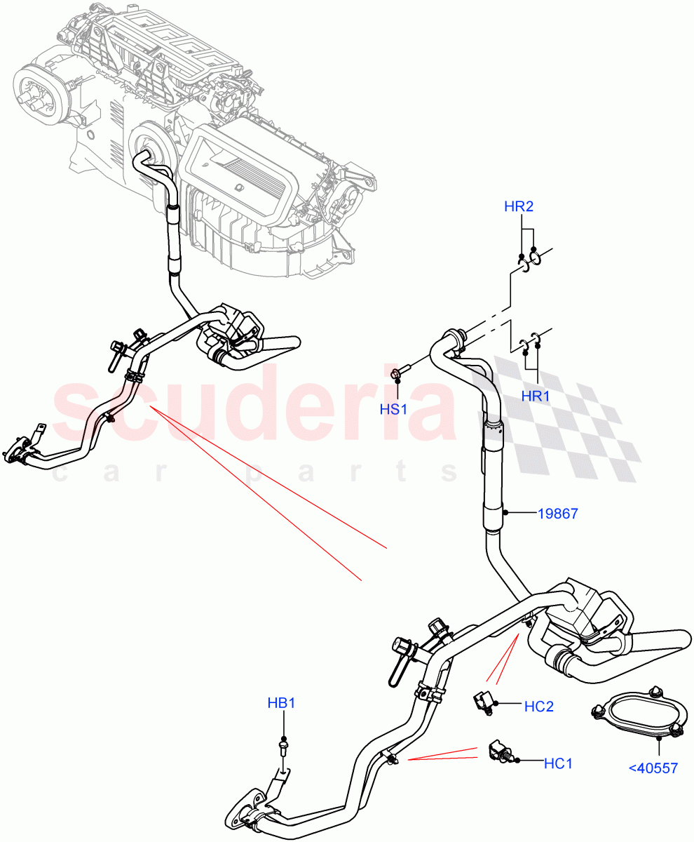 Air Conditioning Condensr/Compressr (Solihull Plant Build) (With Front Comfort Air Con (IHKA), With Air Conditioning - Front/Rear, With Manual Air Conditioning) ((V) FROMKA000001) of Land Rover Land Rover Discovery 5 (2017+) [3.0 I6 Turbo Diesel AJ20D6]