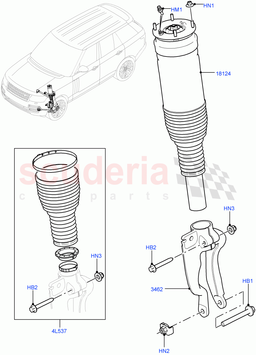 Front Suspension Struts And Springs of Land Rover Land Rover Range Rover (2012-2021) [5.0 OHC SGDI SC V8 Petrol]