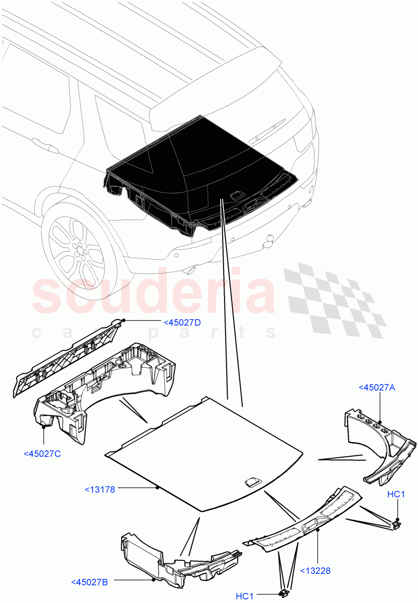 Load Compartment Trim (Floor) (Changsu (China), Less 3rd Row Rear Seat, With 5 Seat Configuration) ((V) FROMFG000001) of Land Rover Land Rover Discovery Sport (2015+) [2.0 Turbo Diesel AJ21D4]