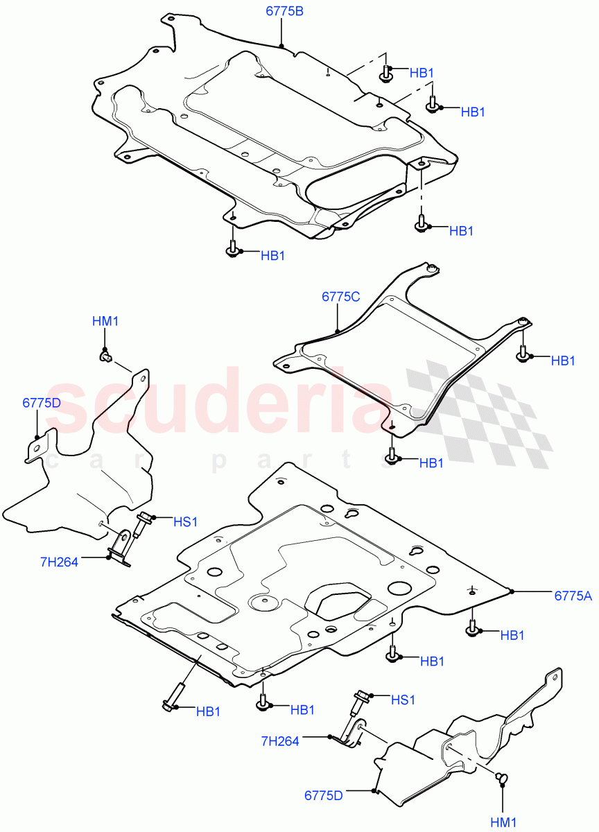 Splash And Heat Shields(Splash Shield) of Land Rover Land Rover Range Rover (2012-2021) [3.0 I6 Turbo Diesel AJ20D6]