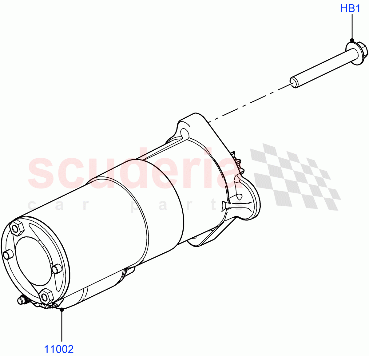 Starter Motor(Nitra Plant Build)(2.0L I4 High DOHC AJ200 Petrol)((V)FROML2000001) of Land Rover Land Rover Discovery 5 (2017+) [2.0 Turbo Petrol AJ200P]