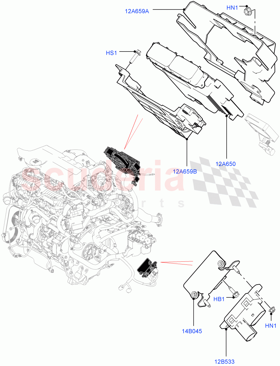 Engine Modules And Sensors(2.0L I4 DSL MID DOHC AJ200,Itatiaia (Brazil))((V)FROMGT000001) of Land Rover Land Rover Range Rover Evoque (2012-2018) [2.0 Turbo Diesel]