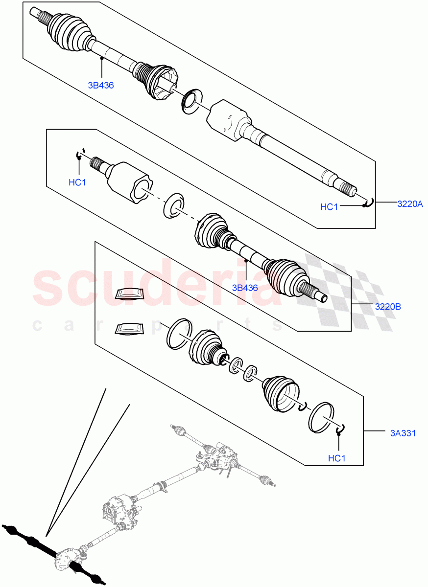 Drive Shaft - Front Axle Drive(Driveshaft) of Land Rover Land Rover Range Rover Sport (2014+) [5.0 OHC SGDI SC V8 Petrol]