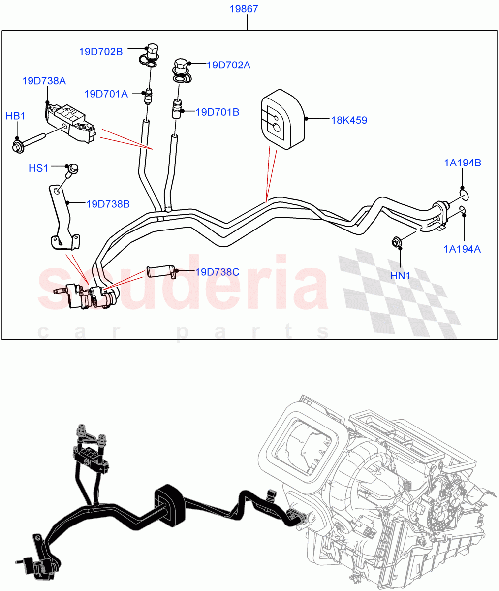 Air Conditioning System (Halewood (UK), Air Conditioning Refrigerant-R134A, Electric Engine Battery-PHEV) ((V) FROMMH000001) of Land Rover Land Rover Discovery Sport (2015+) [2.0 Turbo Petrol GTDI]