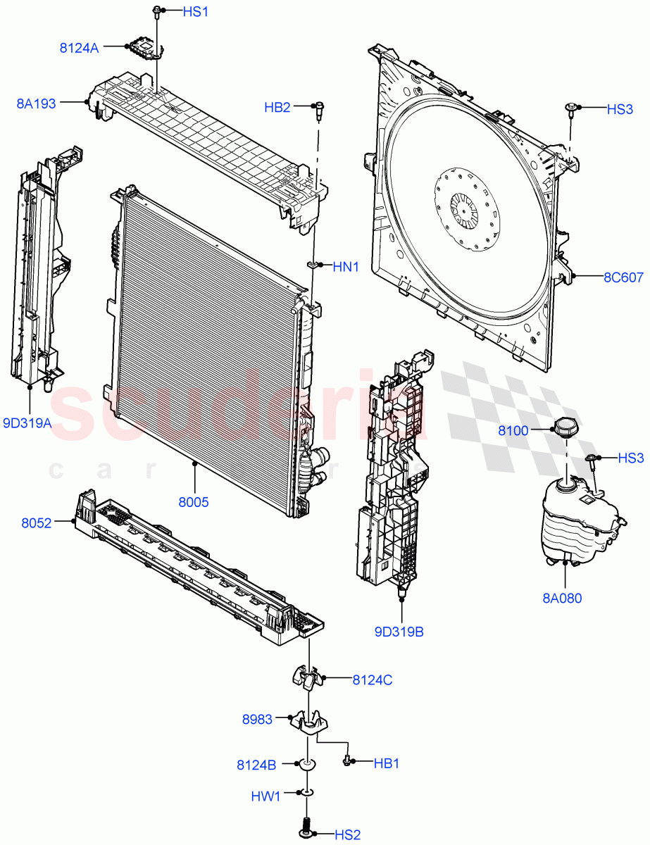 Radiator/Coolant Overflow Container (3.0L AJ20D6 Diesel High) of Land Rover Land Rover Range Rover (2022+) [3.0 I6 Turbo Diesel AJ20D6]
