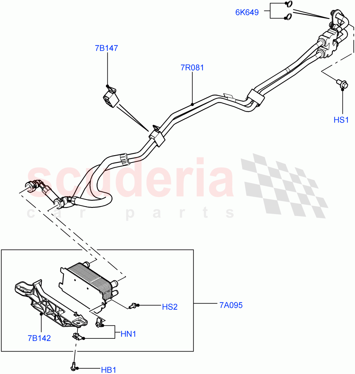 Transmission Cooling Systems (3.0 V6 D Gen2 Twin Turbo, 8 Speed Auto Trans ZF 8HP70 4WD, 4.4L DOHC DITC V8 Diesel) ((V) FROMBA000001) of Land Rover Land Rover Range Rover (2010-2012) [3.6 V8 32V DOHC EFI Diesel]