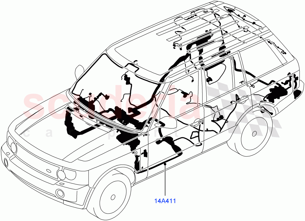 Electrical Wiring - Body And Rear((V)FROMAA000001,(V)TOBA334632) of Land Rover Land Rover Range Rover (2010-2012) [5.0 OHC SGDI SC V8 Petrol]