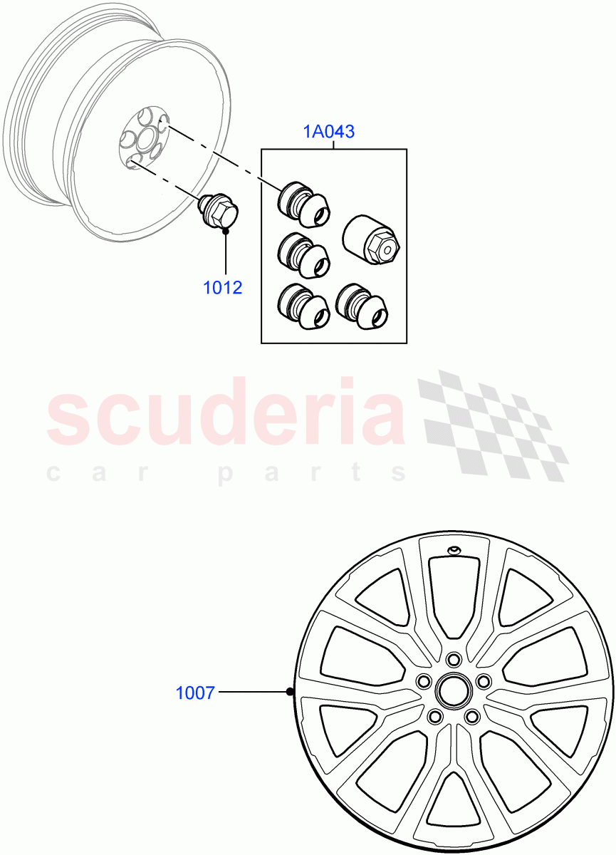 Accessory Wheels(Itatiaia (Brazil)) of Land Rover Land Rover Range Rover Evoque (2019+) [1.5 I3 Turbo Petrol AJ20P3]