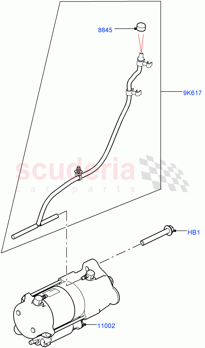 Starter Motor(Nitra Plant Build)(2.0L I4 DSL MID DOHC AJ200,2.0L I4 DSL HIGH DOHC AJ200)((V)FROMK2000001) of Land Rover Land Rover Discovery 5 (2017+) [2.0 Turbo Diesel]