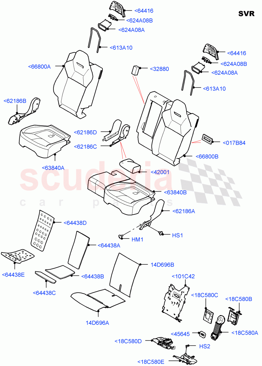 Rear Seat Pads/Valances & Heating(SVR Version,SVR)((V)FROMFA000001) of Land Rover Land Rover Range Rover Sport (2014+) [3.0 Diesel 24V DOHC TC]