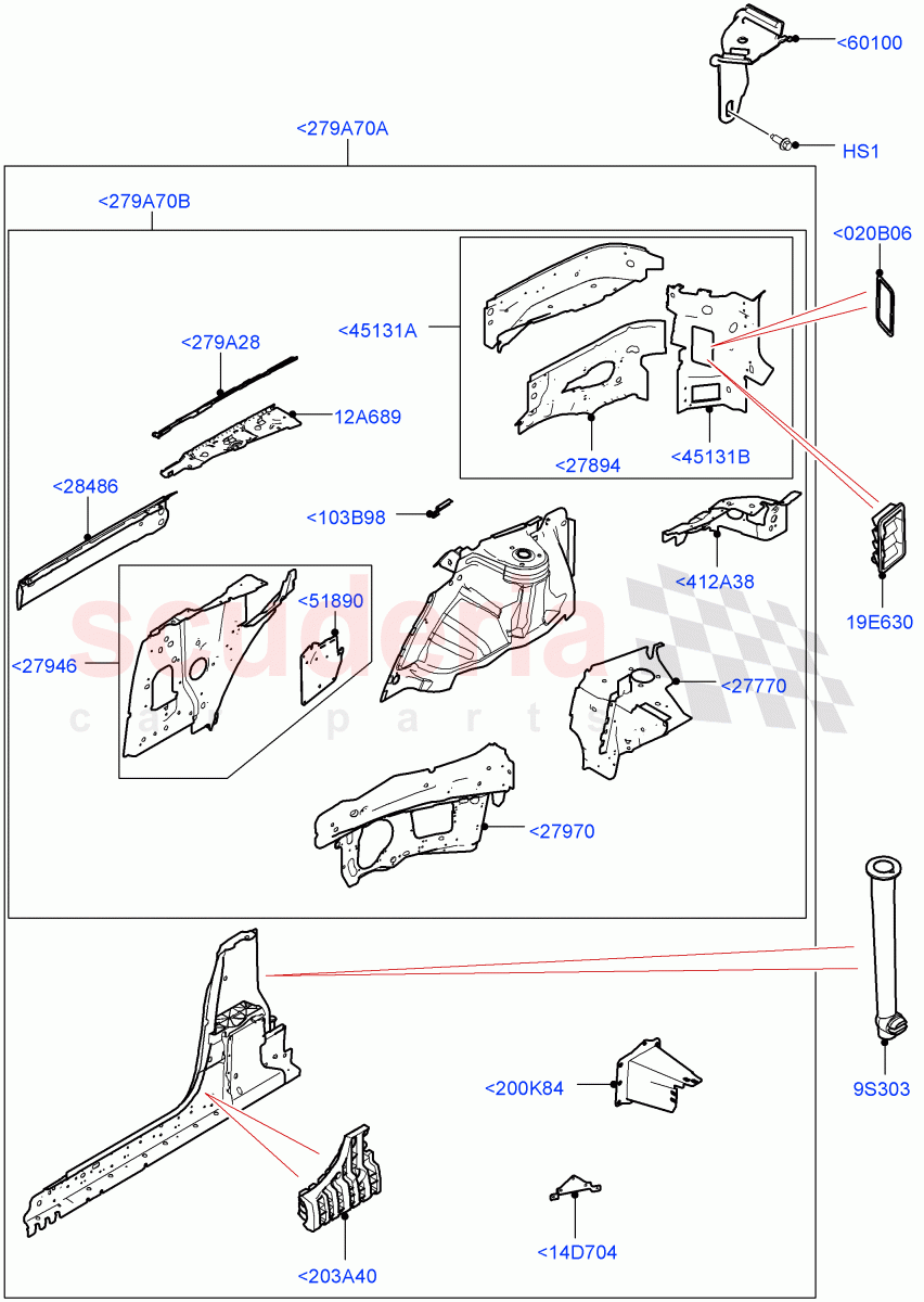 Side Panels - Inner(2 Door Convertible,Halewood (UK))((V)FROMGH125984) of Land Rover Land Rover Range Rover Evoque (2012-2018) [2.0 Turbo Diesel]