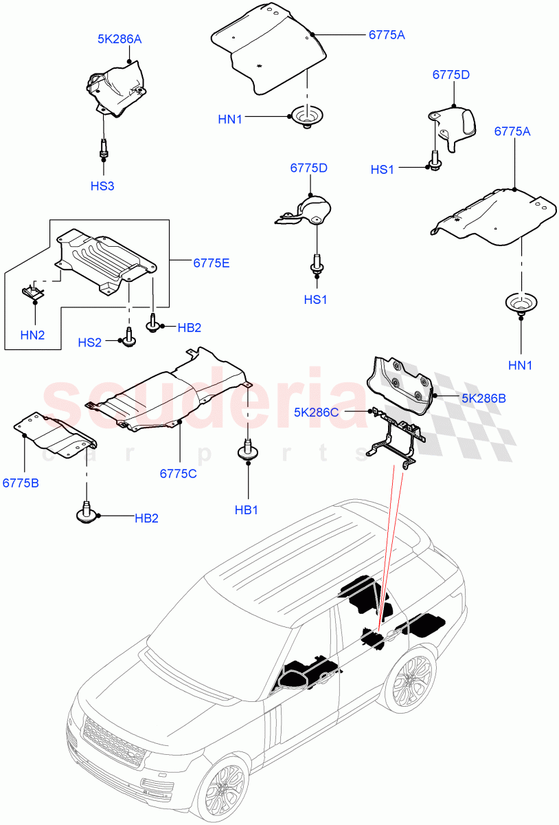 Splash And Heat Shields(Heat Shield) of Land Rover Land Rover Range Rover (2012-2021) [3.0 Diesel 24V DOHC TC]