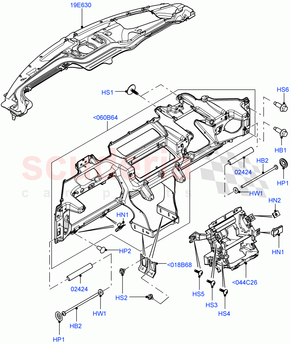 Instrument Panel (Upper, Internal Components) (Itatiaia (Brazil), Head Up Display) ((V) FROMGT000001) of Land Rover Land Rover Range Rover Evoque (2012-2018) [2.0 Turbo Petrol GTDI]