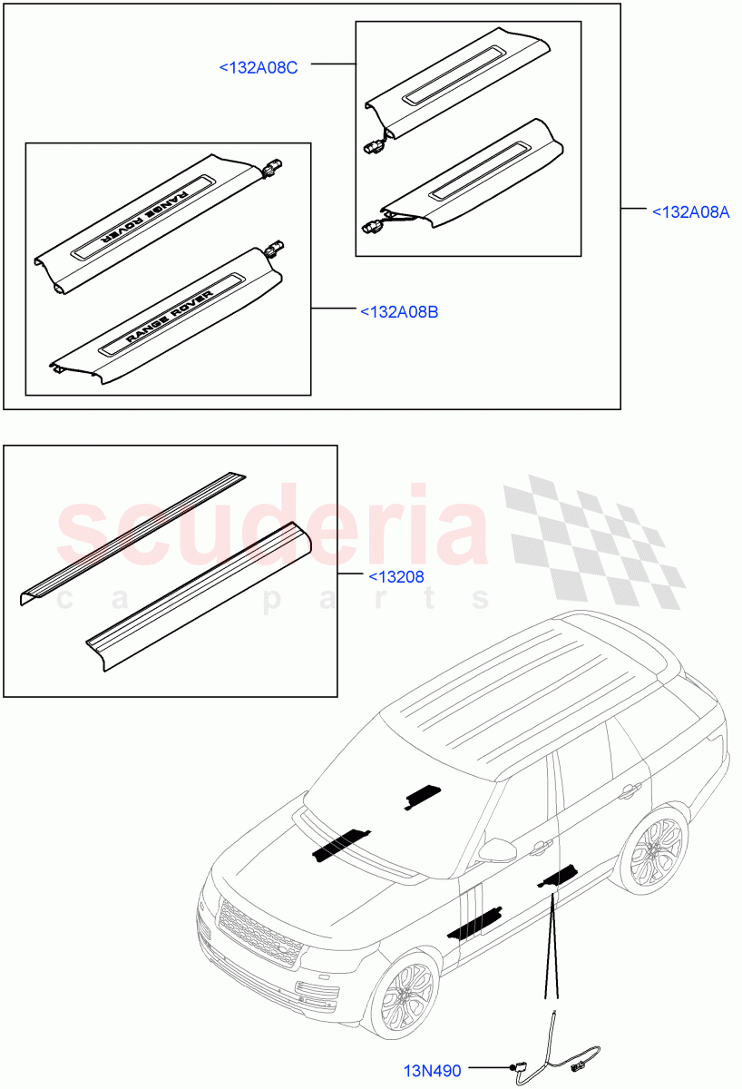 Door Sill Finishers(Accessory) of Land Rover Land Rover Range Rover (2012-2021) [3.0 Diesel 24V DOHC TC]