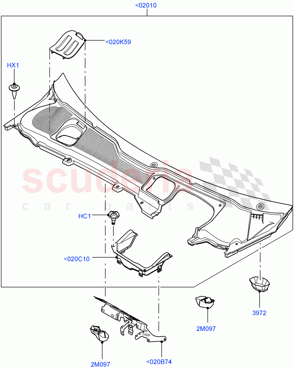 Cowl/Panel And Related Parts (Itatiaia (Brazil)) ((V) FROMGT000001) of Land Rover Land Rover Range Rover Evoque (2012-2018) [2.0 Turbo Petrol GTDI]