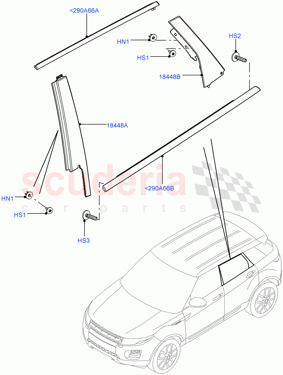 Rear Doors, Hinges & Weatherstrips(Finishers)(5 Door,Halewood (UK)) of Land Rover Land Rover Range Rover Evoque (2012-2018) [2.0 Turbo Petrol AJ200P]