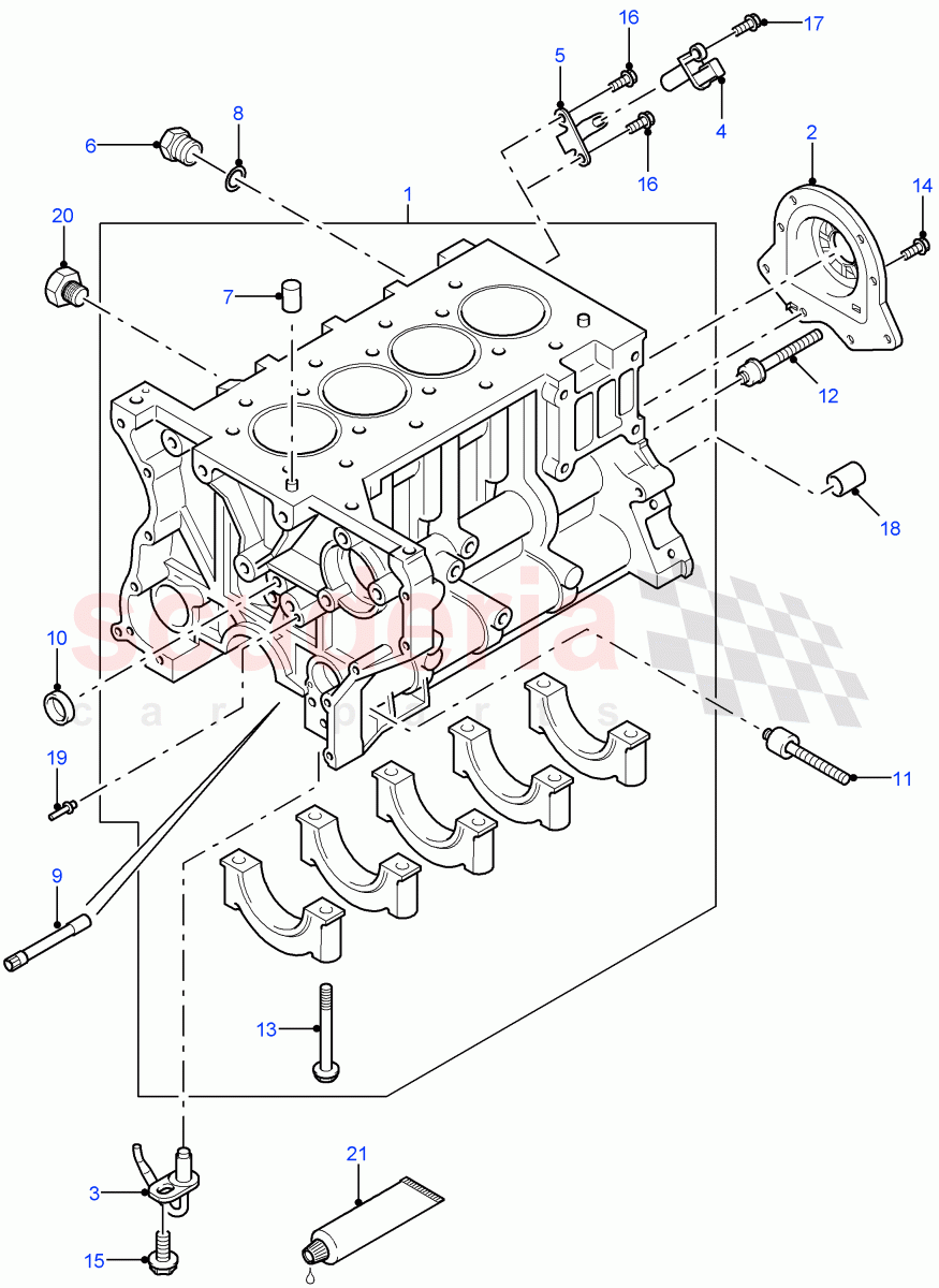 Cylinder Block And Plugs (2.4L Duratorq-TDCi HPCR (140PS) -Puma) ((V) FROM7A000001, (V) TOBA999999) of Land Rover Land Rover Defender (2007-2016)