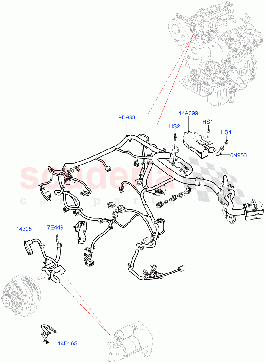 Electrical Wiring - Engine And Dash(3.0 V6 D Gen2 Mono Turbo)((V)FROMFA000001) of Land Rover Land Rover Range Rover (2012-2021) [3.0 I6 Turbo Petrol AJ20P6]