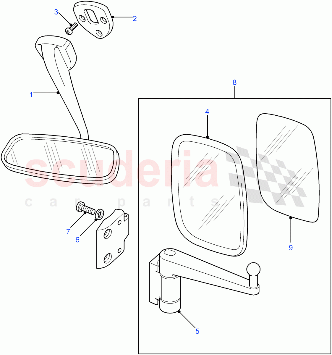 Mirrors-Interior & Exterior((V)FROM7A000001) of Land Rover Land Rover Defender (2007-2016)