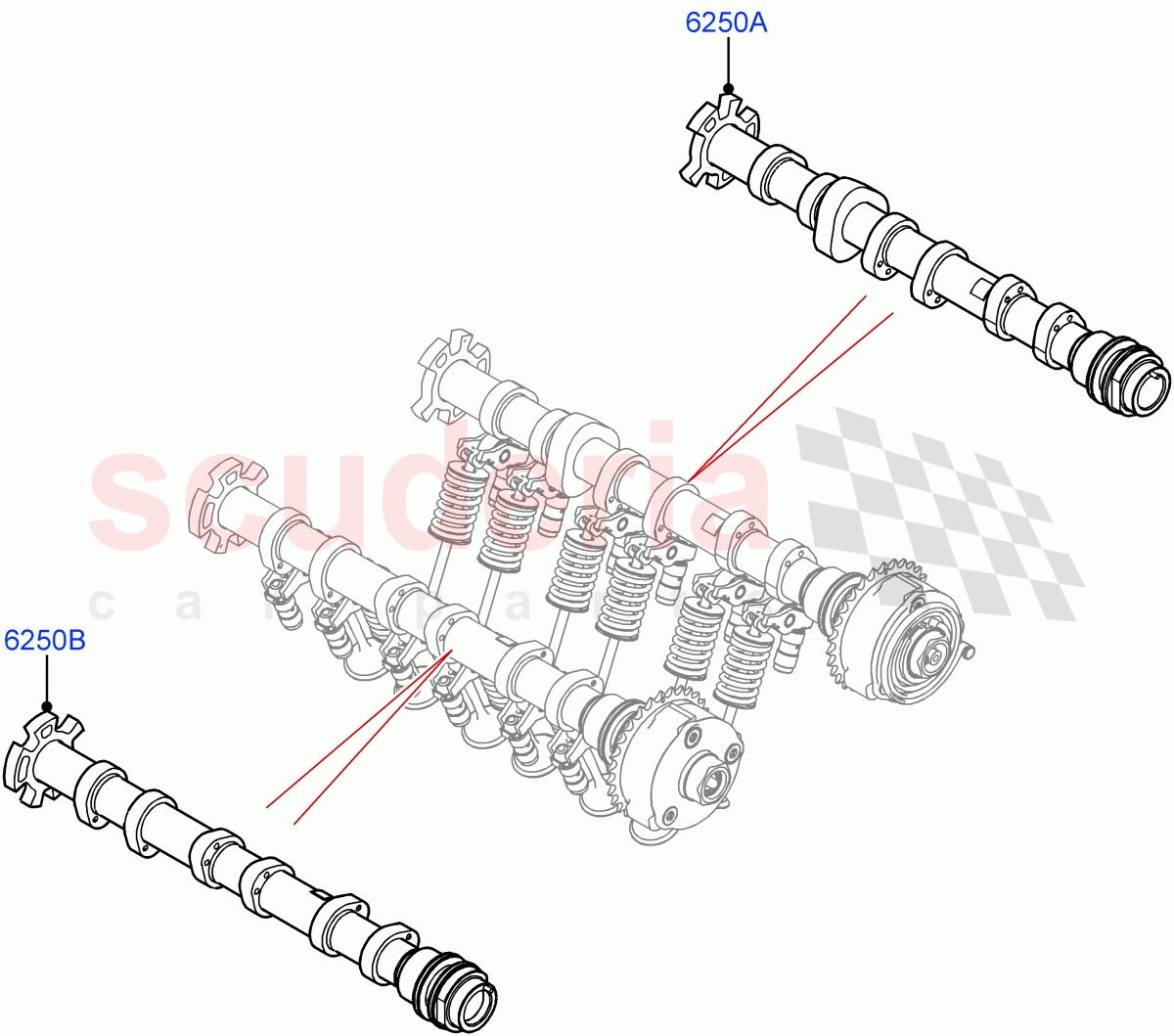 Camshaft (1.5L AJ20P3 Petrol High PHEV, Changsu (China), 1.5L AJ20P3 Petrol High) of Land Rover Land Rover Discovery Sport (2015+) [1.5 I3 Turbo Petrol AJ20P3]