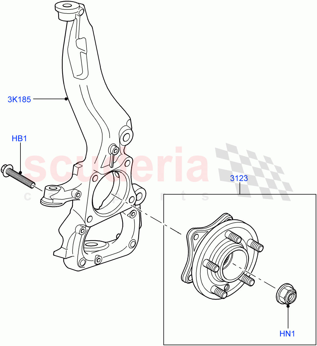 Front Knuckle And Hub((V)TO9A999999) of Land Rover Land Rover Range Rover Sport (2005-2009) [4.4 AJ Petrol V8]