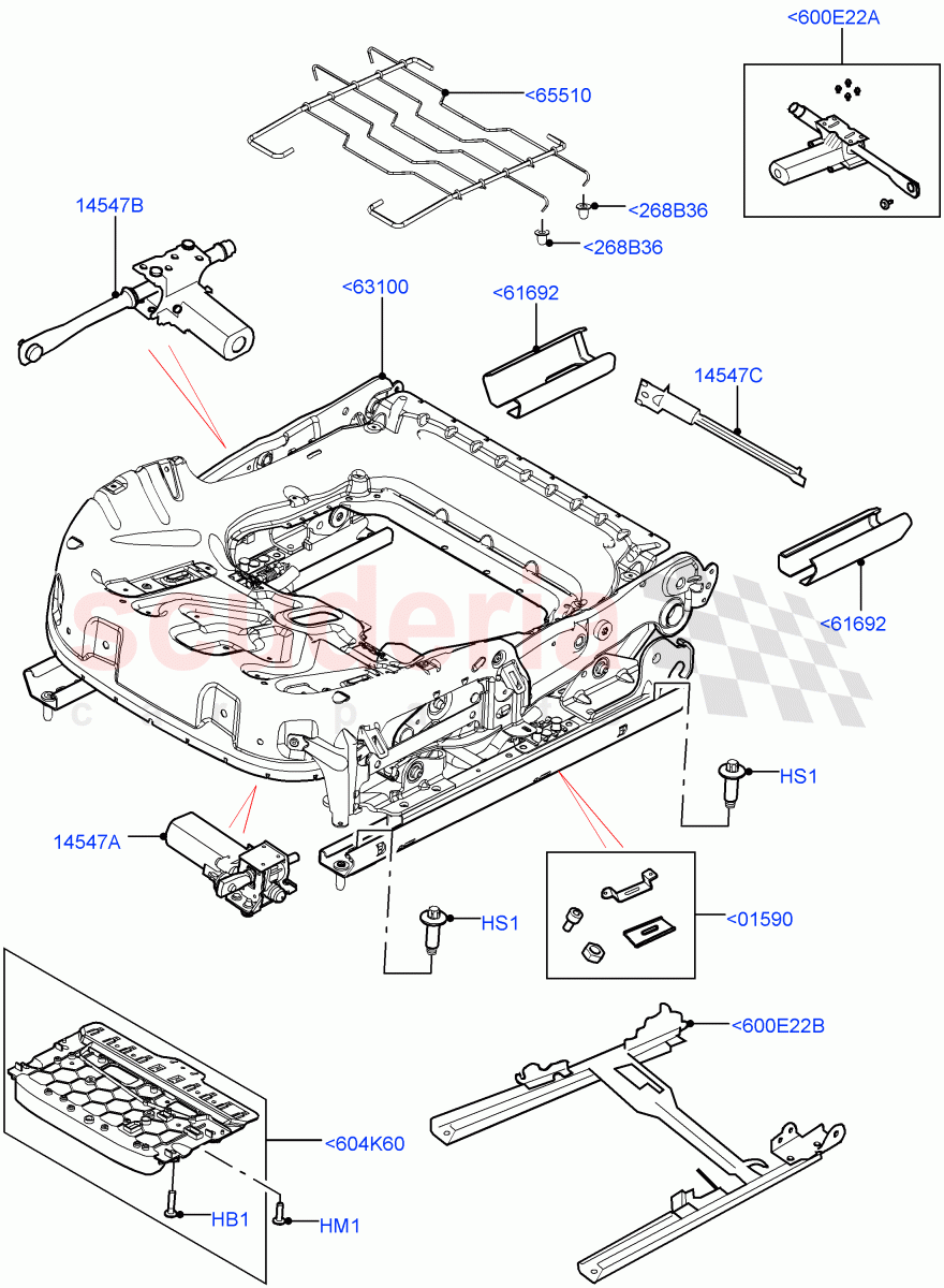 Front Seat Base (Halewood (UK), Seat - Premium) of Land Rover Land Rover Range Rover Evoque (2012-2018) [2.0 Turbo Diesel]