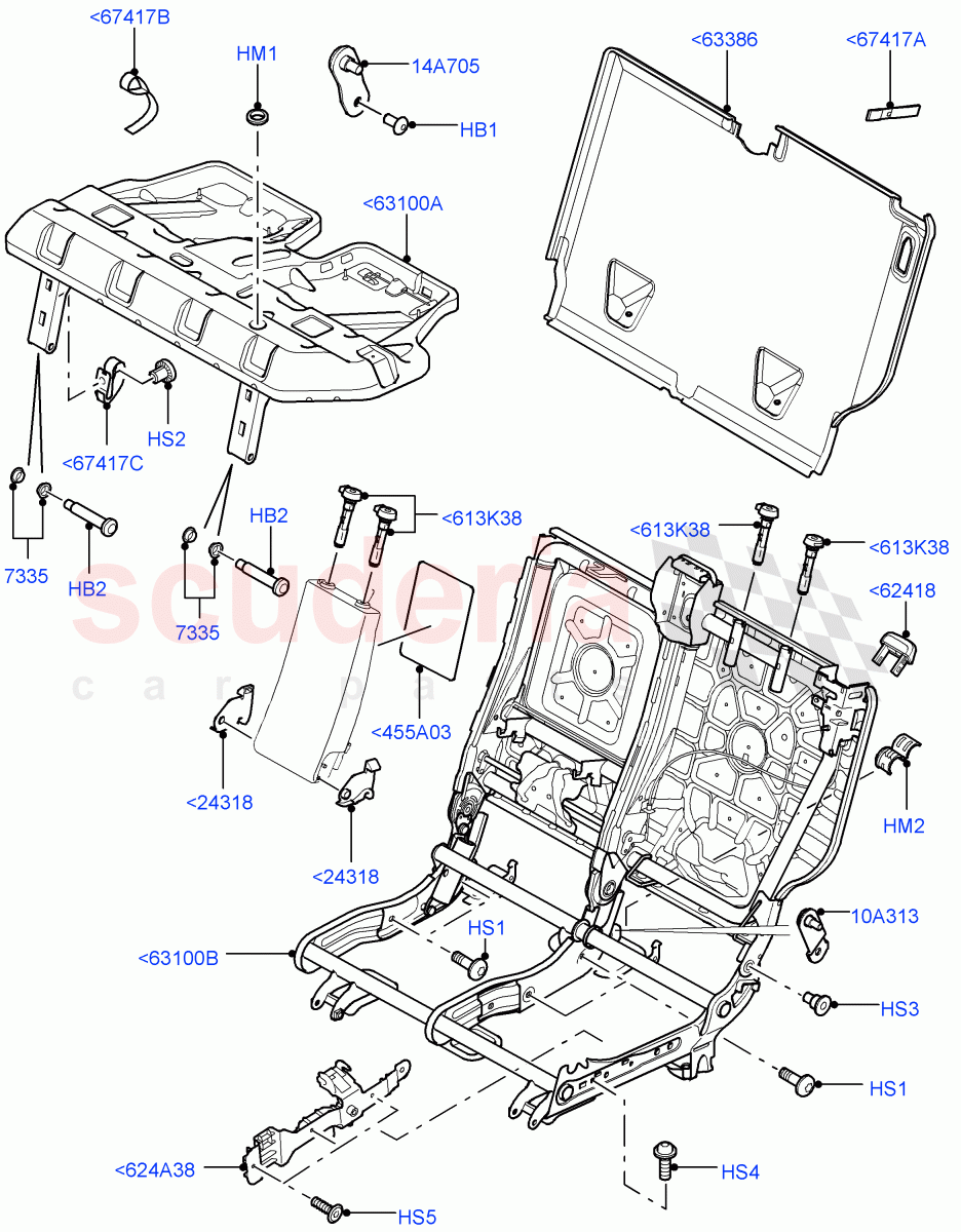 Rear Seat Frame ((V) TO9A999999) of Land Rover Land Rover Range Rover Sport (2005-2009) [4.4 AJ Petrol V8]