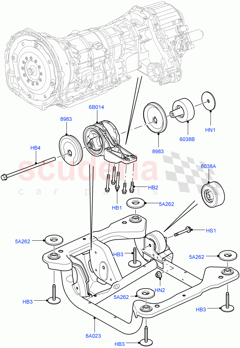 Transmission Mounting ((V) FROMAA000001) of Land Rover Land Rover Range Rover (2010-2012) [5.0 OHC SGDI SC V8 Petrol]