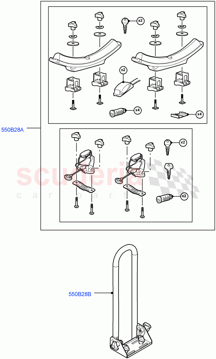 Carriers & Boxes (Canoe Carrier) (Halewood (UK)) of Land Rover Land Rover Range Rover Evoque (2019+) [1.5 I3 Turbo Petrol AJ20P3]