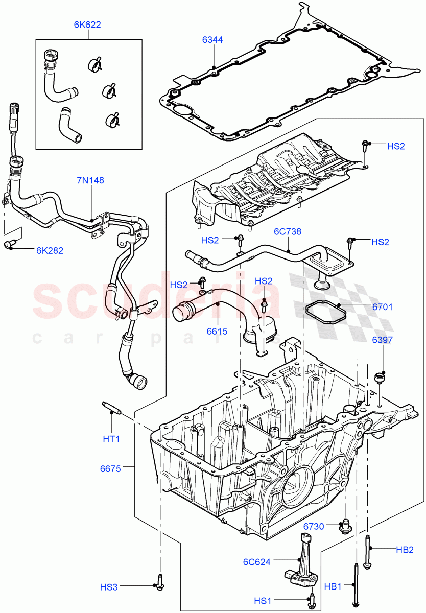 Oil Pan/Oil Level Indicator(4.4L DOHC DITC V8 Diesel)((V)FROMBA000001) of Land Rover Land Rover Range Rover (2010-2012) [4.4 DOHC Diesel V8 DITC]