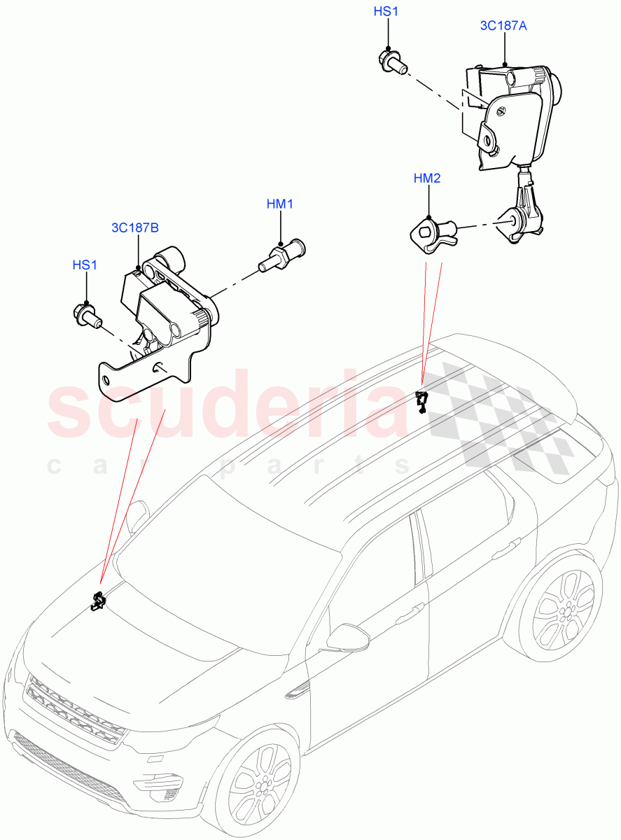 Automatic Headlamp Levelling System(Changsu (China),Less Adaptive Damping,With Adaptive Headlamps Bi Xenon,With BI - Xenon Headlamps)((V)FROMFG000001,(V)TOKG446856) of Land Rover Land Rover Discovery Sport (2015+) [2.0 Turbo Petrol GTDI]