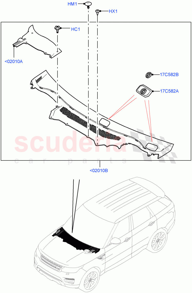 Cowl/Panel And Related Parts of Land Rover Land Rover Range Rover Sport (2014+) [3.0 I6 Turbo Diesel AJ20D6]