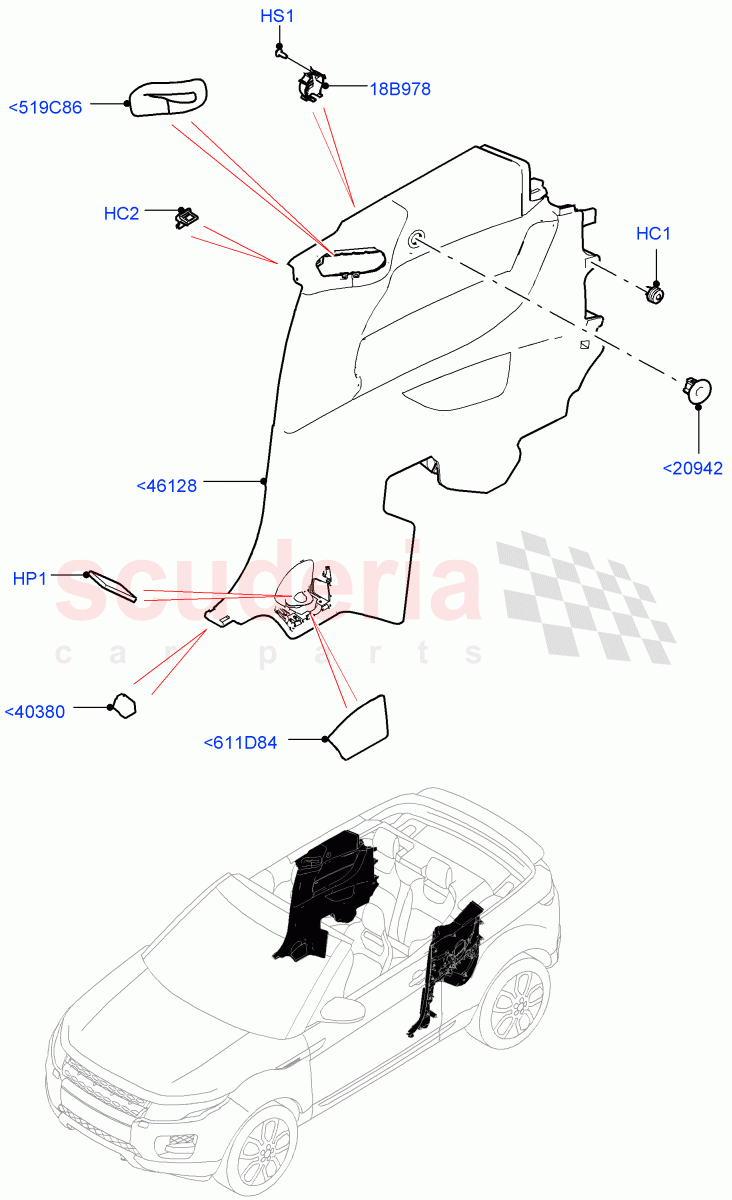 Side Trim (2 Door Convertible, Halewood (UK)) of Land Rover Land Rover Range Rover Evoque (2012-2018) [2.2 Single Turbo Diesel]