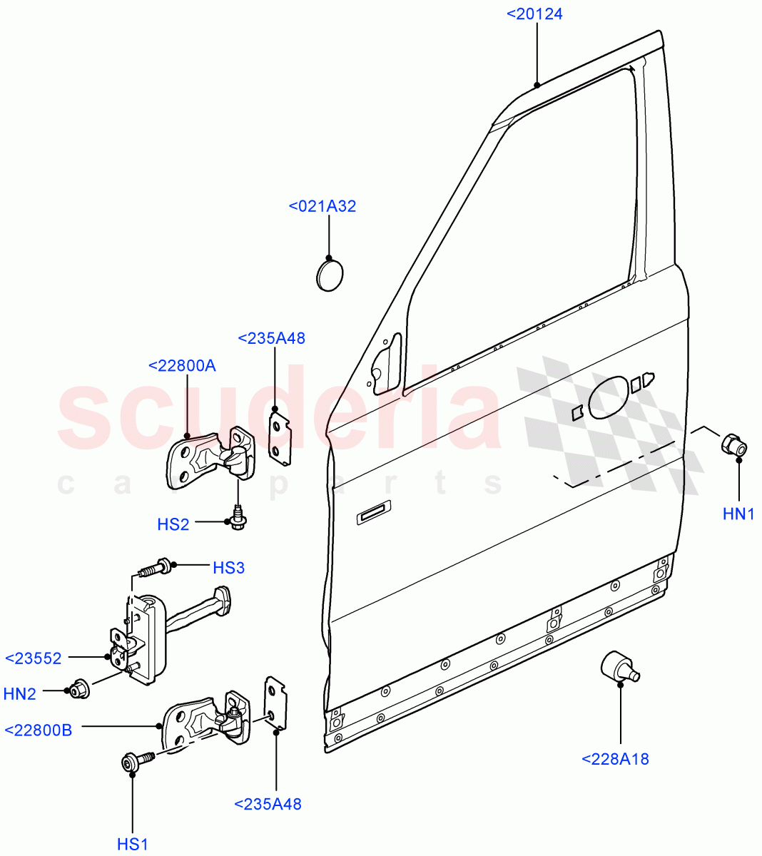 Front Doors, Hinges & Weatherstrips(Door And Fixings)((V)FROMAA000001) of Land Rover Land Rover Range Rover Sport (2010-2013) [5.0 OHC SGDI NA V8 Petrol]