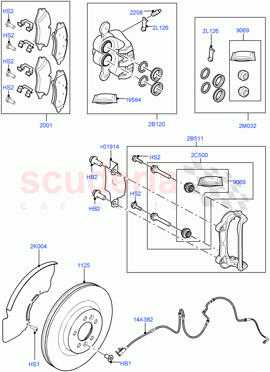 Front Brake Discs And Calipers(Front Disc And Caliper Size 19)((V)FROMGA285153,(V)TOHA999999) of Land Rover Land Rover Range Rover (2012-2021) [3.0 Diesel 24V DOHC TC]