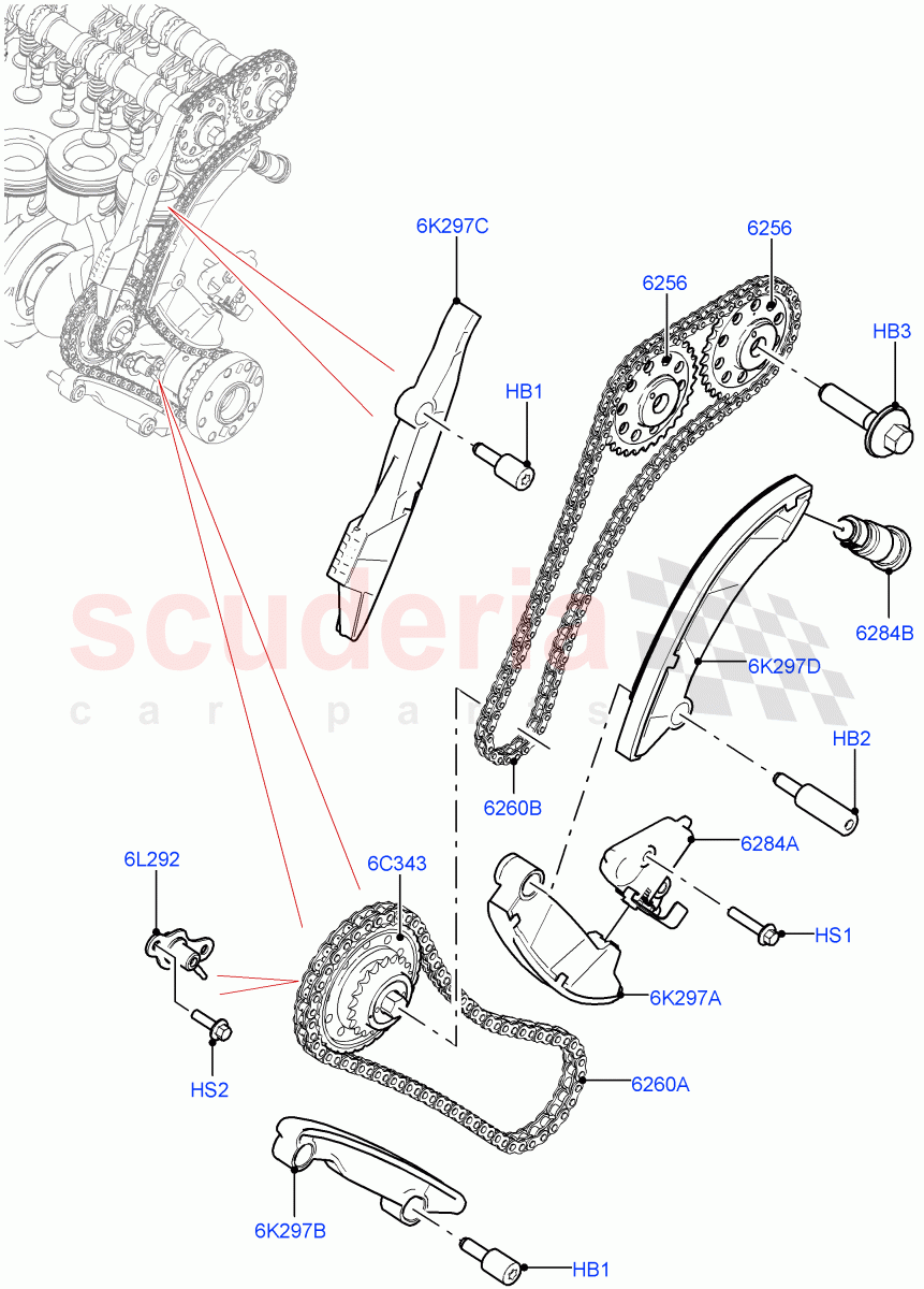 Timing Gear (3.0L AJ20D6 Diesel High) of Land Rover Land Rover Range Rover (2022+) [3.0 I6 Turbo Diesel AJ20D6]