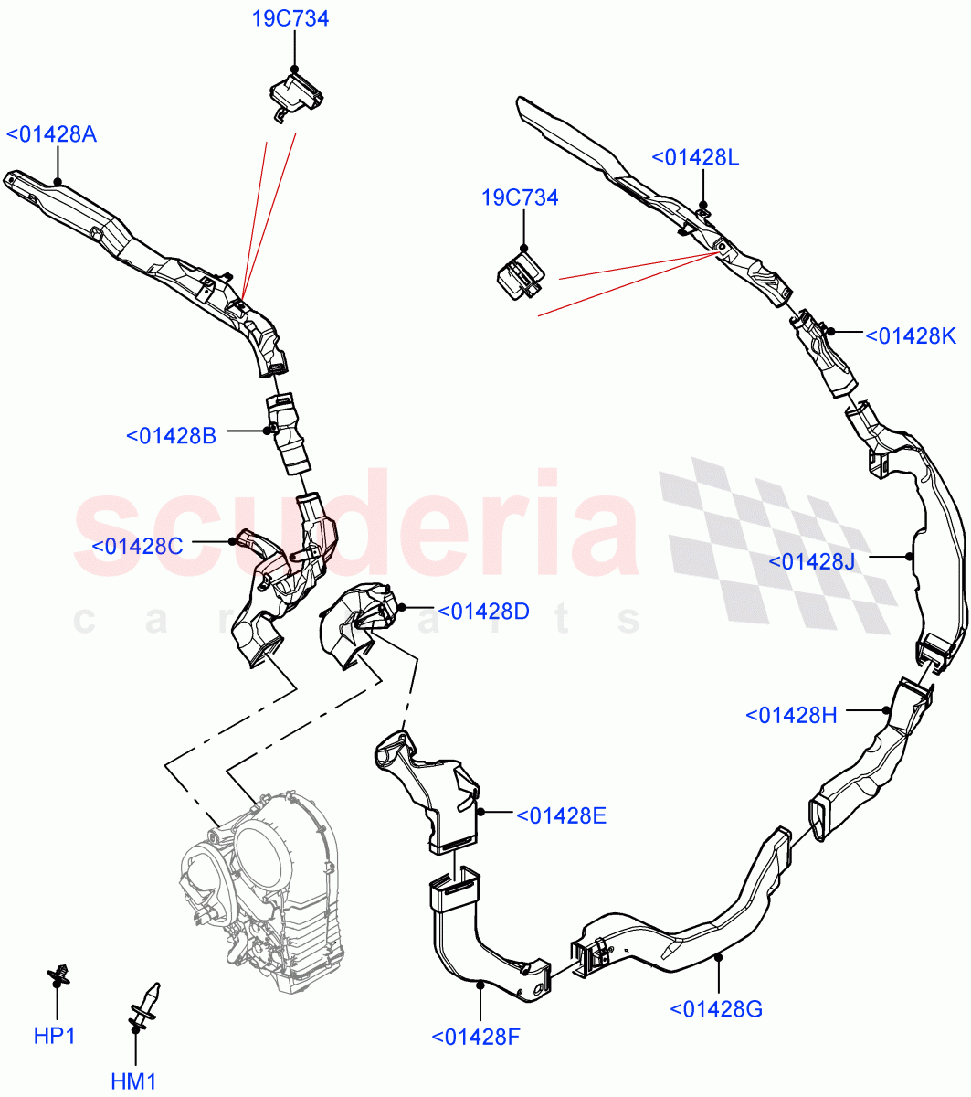 Air Vents, Louvres And Ducts (Rear, Headlining) (Long Wheelbase, With Third Row Power Folding Seat, Premium Air Conditioning-Front/Rear) of Land Rover Land Rover Range Rover (2022+) [4.4 V8 Turbo Petrol NC10]