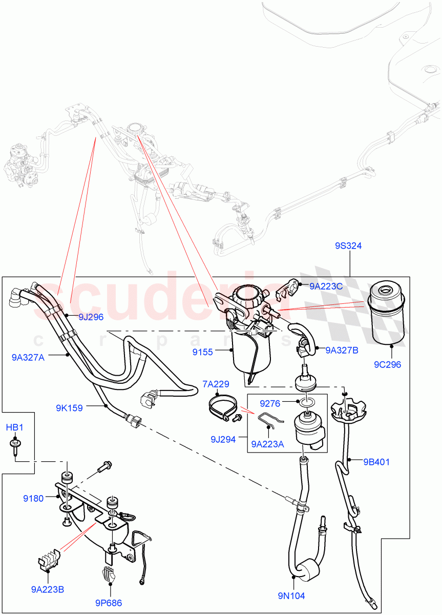 Fuel Lines(Front)(4.4L DOHC DITC V8 Diesel) of Land Rover Land Rover Range Rover (2012-2021) [4.4 DOHC Diesel V8 DITC]