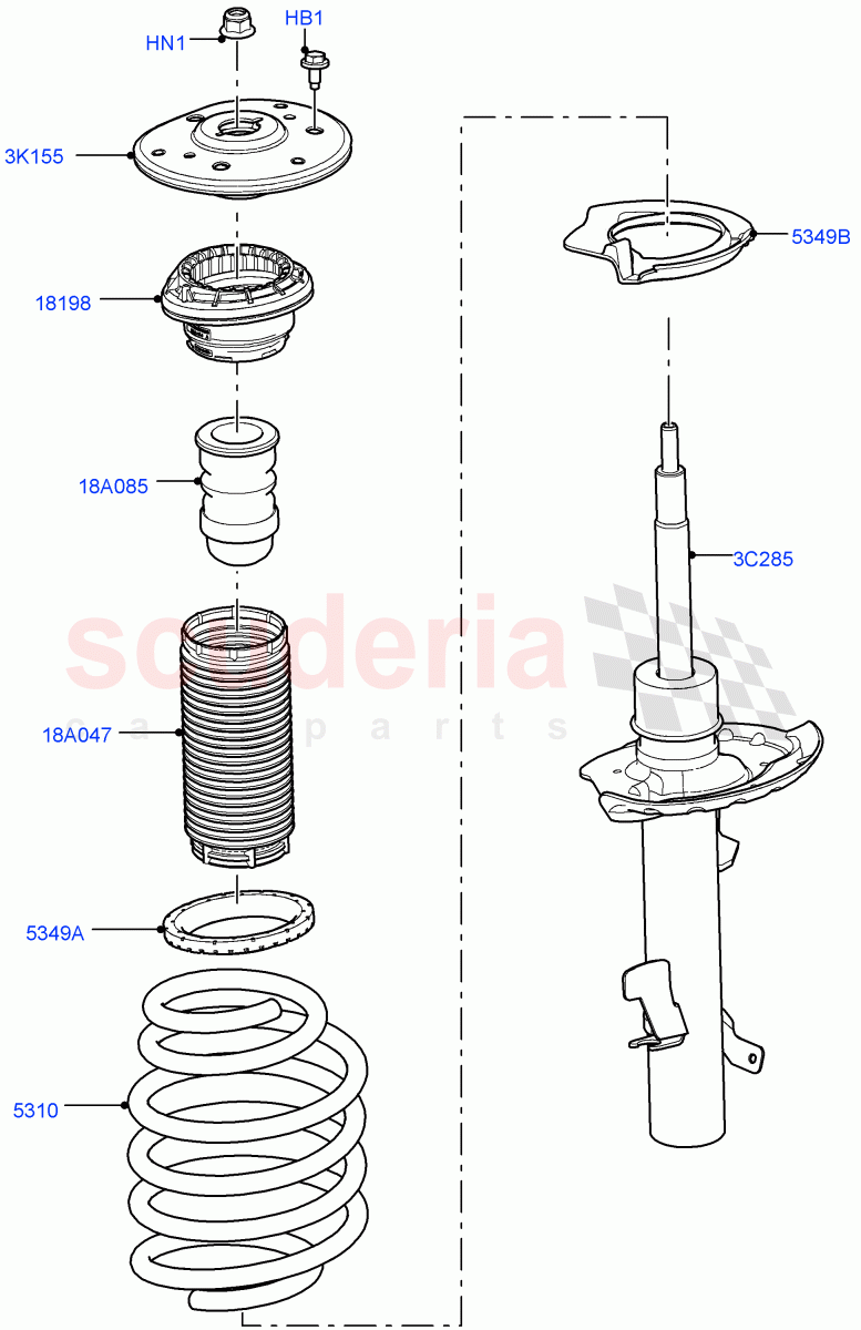Front Suspension Struts And Springs (Itatiaia (Brazil)) ((V) FROMGT000001) of Land Rover Land Rover Range Rover Evoque (2012-2018) [2.2 Single Turbo Diesel]