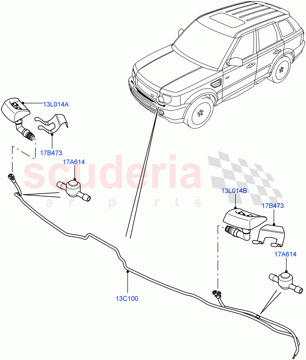 Headlamp Washer((V)FROMAA000001) of Land Rover Land Rover Range Rover Sport (2010-2013) [5.0 OHC SGDI NA V8 Petrol]