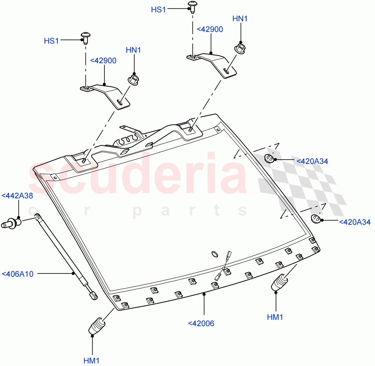 Back Window Glass((V)TO9A999999) of Land Rover Land Rover Range Rover Sport (2005-2009) [4.2 Petrol V8 Supercharged]