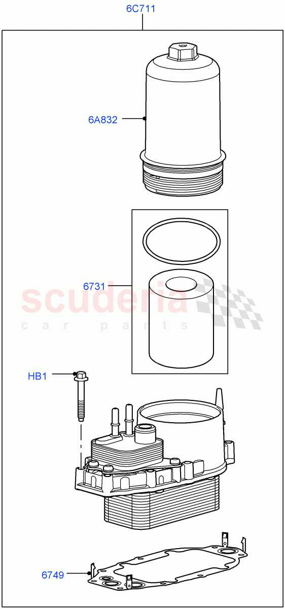 Oil Cooler And Filter(Lion Diesel 2.7 V6 (140KW))((V)TO9A999999) of Land Rover Land Rover Range Rover Sport (2005-2009) [2.7 Diesel V6]