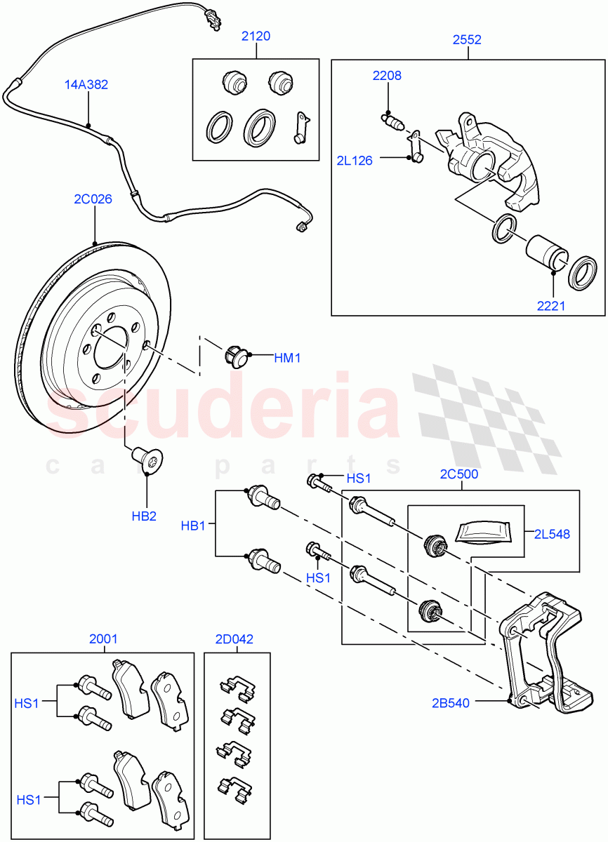 Rear Brake Discs And Calipers (With Standard Duty Coil Spring Susp) ((V) FROMDA000001) of Land Rover Land Rover Discovery 4 (2010-2016) [5.0 OHC SGDI NA V8 Petrol]