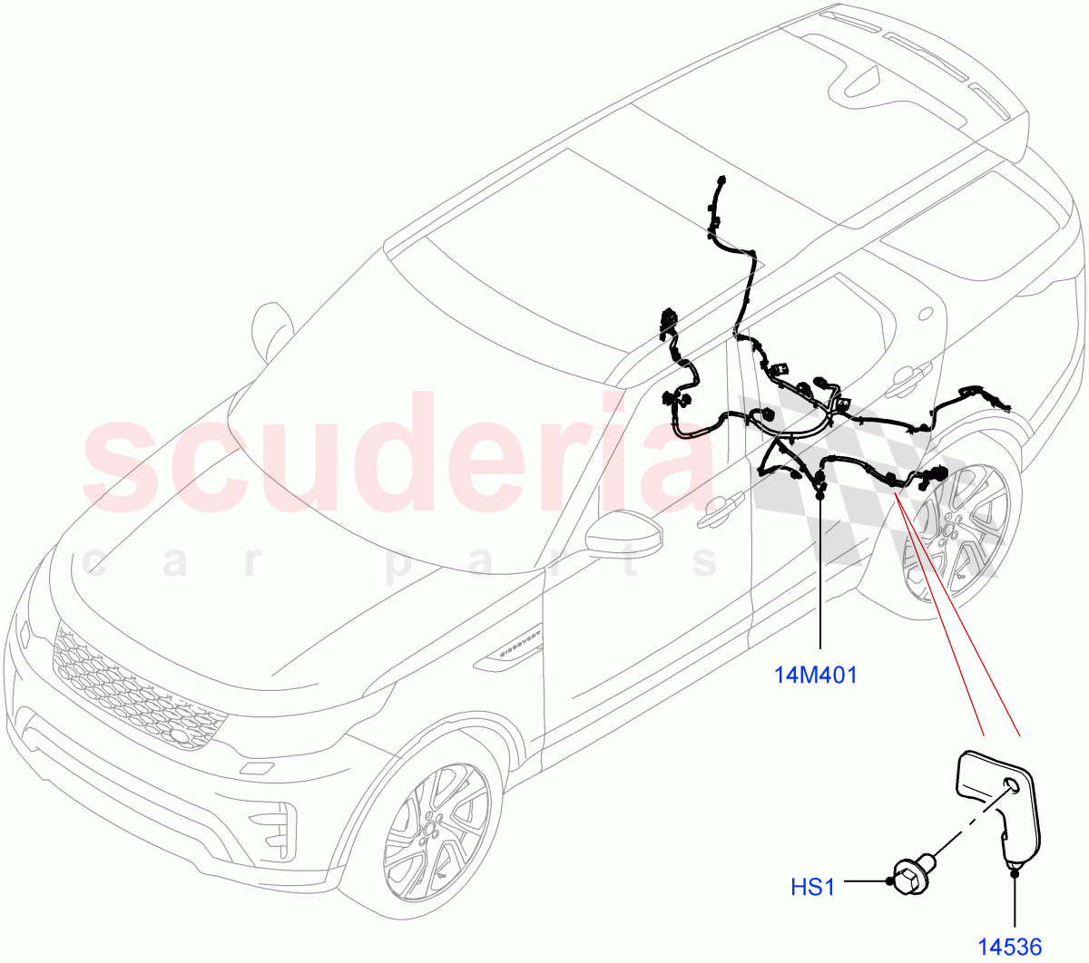 Electrical Wiring - Chassis(Nitra Plant Build)((V)FROMK2000001) of Land Rover Land Rover Discovery 5 (2017+) [3.0 DOHC GDI SC V6 Petrol]