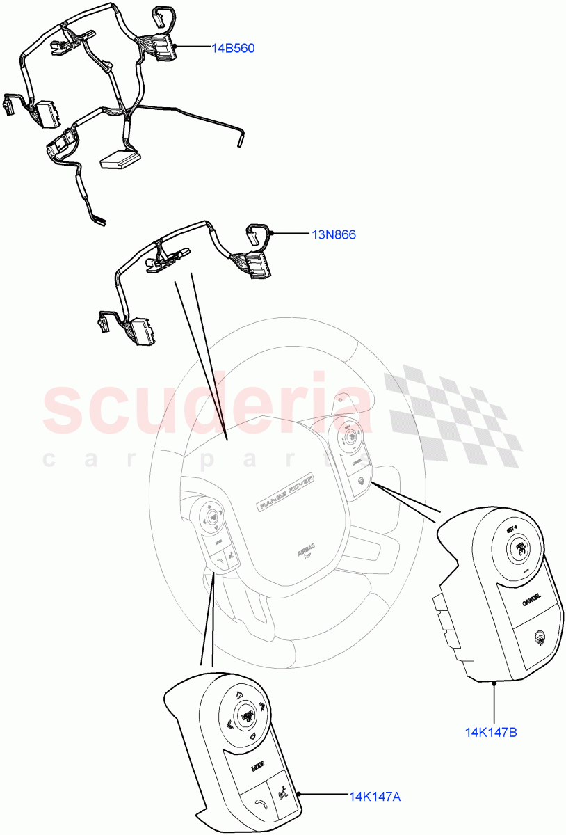 Switches(Steering Wheel) of Land Rover Land Rover Range Rover (2012-2021) [5.0 OHC SGDI NA V8 Petrol]