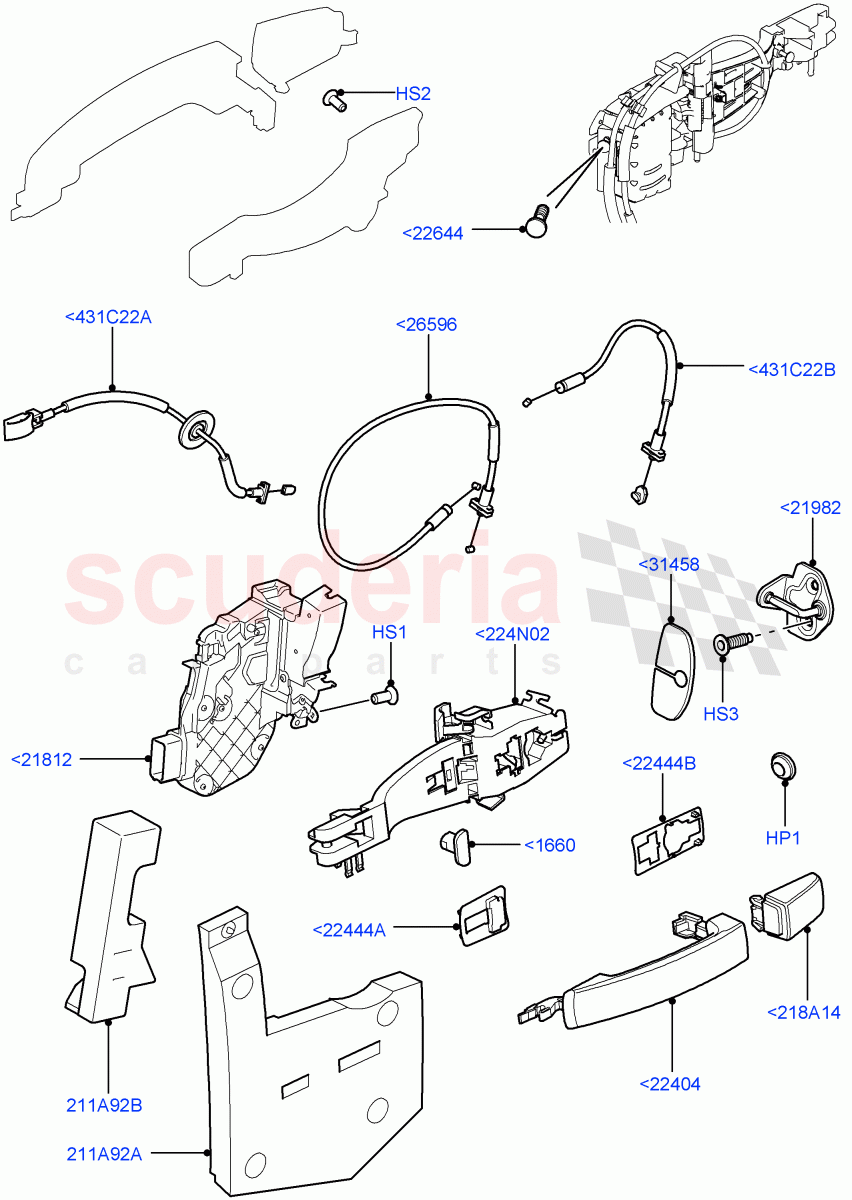 Front Door Lock Controls((V)TO9A999999) of Land Rover Land Rover Range Rover Sport (2005-2009) [3.6 V8 32V DOHC EFI Diesel]